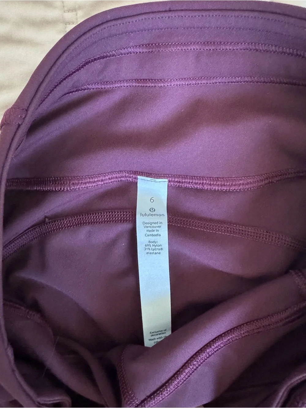 Lulu lemon Plum High-Waist Athletic Leggings  Size 6